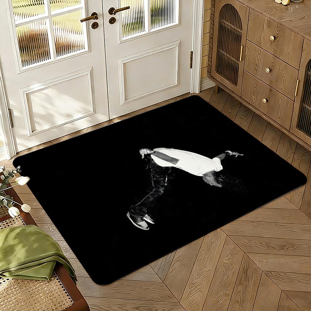 Singer P-Playboi Carti Floor Mat Soft Thickened Absorbent Non-Slip Bedroom Living Room Door Mat Home Decor Flannel Rugs