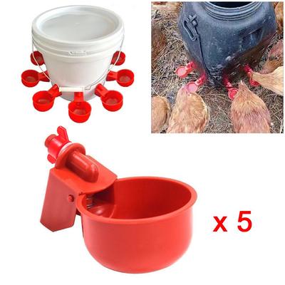 5PCS Automatic Poultry Drinker Pigeon Chicken Waterer Hanging Water Bowl Poultry Feeder Raising Supplies