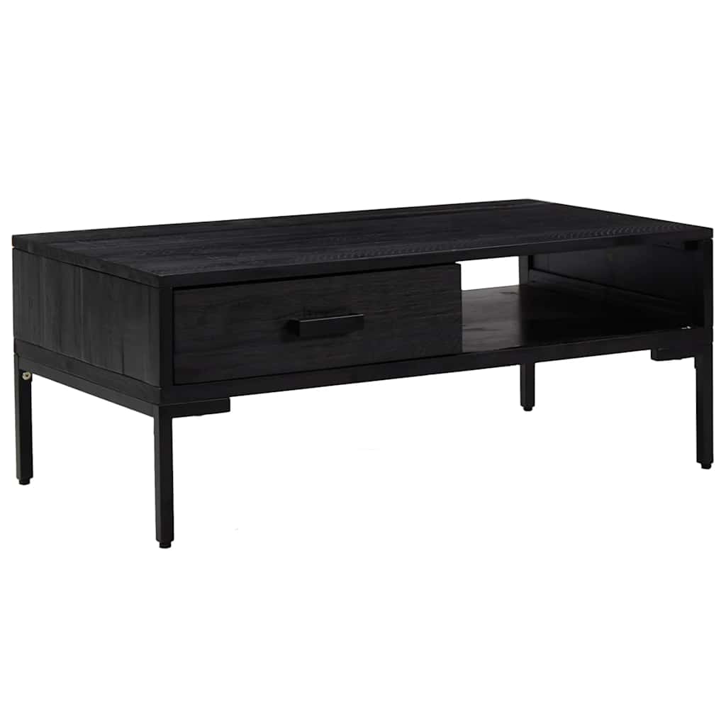 Coffee Table Black 90x50x35 cm Solid Pine Wood