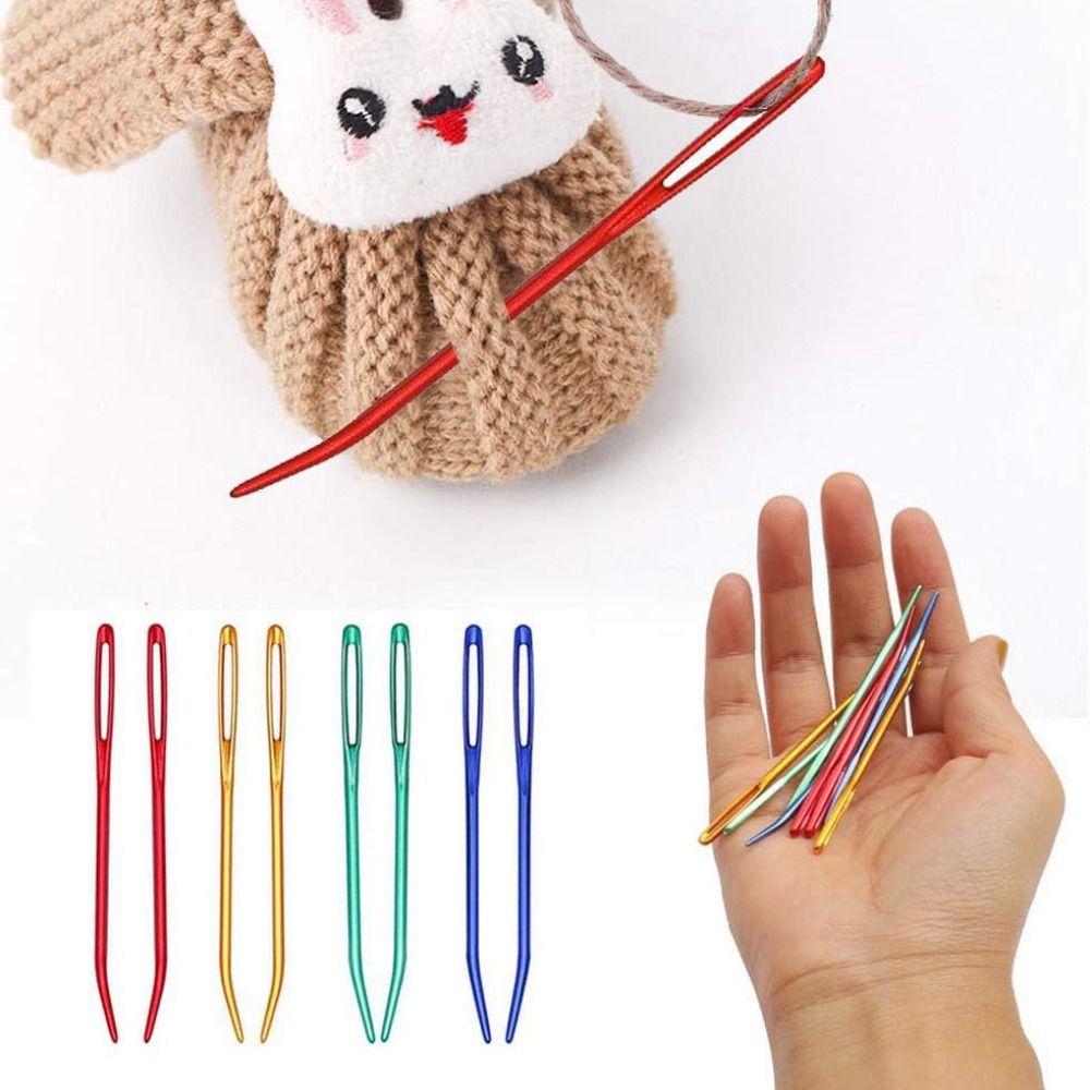 Vícebarevná sada pletacích jehlic Hliníkové jehly na přízi Jehly na vlnu s velkým očkem