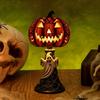 Pumpkin Night Light Halloween Horror Skeleton Ghost Witch Pumpkin Lantern Resin LED Tabletop Lamp for Gothic Room Desk Decorr