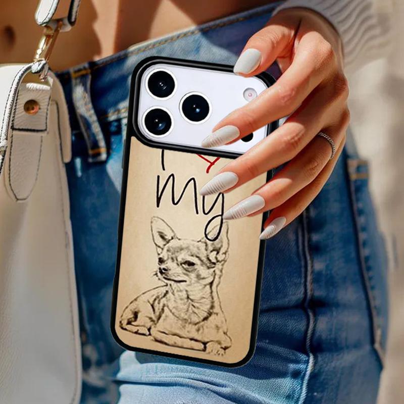 I Love My Chihuahua Dog Pug Phone Case For iPhone 17 Air 14 15 13 12 Max Cover For Apple 14 15 16 16e 11 Pro Max Plus