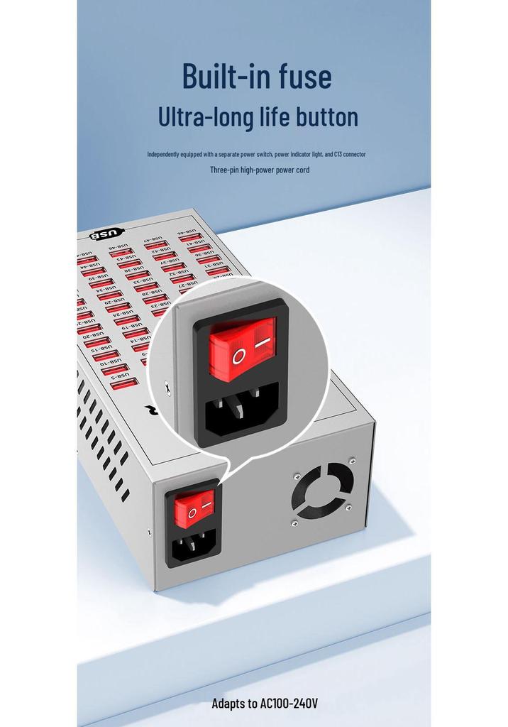 High-Power Smart USB Charger: Fast Charging Multi-Port Power Strip 5V2.4A