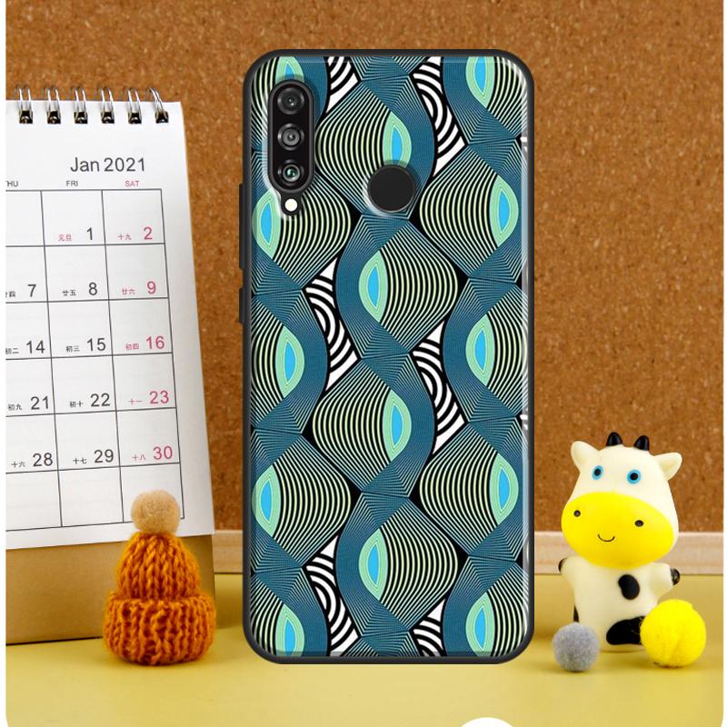 Afrikanisches Wachsmuster Stoff Für Huawei Nova 12i 12s 7i 8i 11i 11 9 10 SE Y60 Y61 Y70 Y72 Y73 Y90 Y91 P30 P40 Lite Hülle