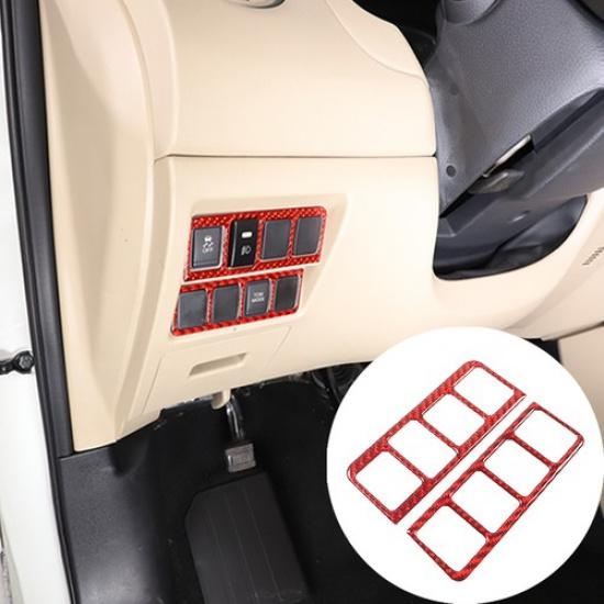 Red Carbon fiber Rear Fog Light Switch Trim Sticker For Nissan Pathfinder 13-18