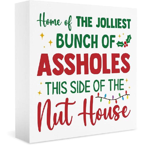 Christmas Vacation Funny Decorations - Xmas Holiday Sign, 5 X 5 Inches