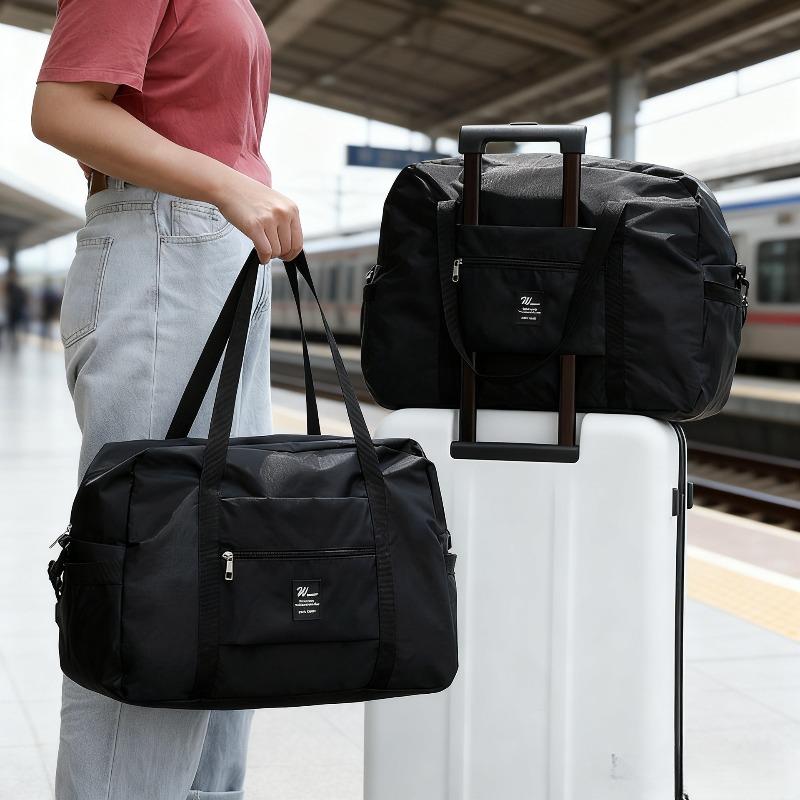Foldable Travel Duffle Bag - Large Capacity Luggage Organizer for Clothes, Handheld Storage Bag That Slips Over Suitcase