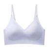 Soft support underwear women's thin breathable upper support, anti-sagging side closing without traces, gathering bra fixed inner cup 