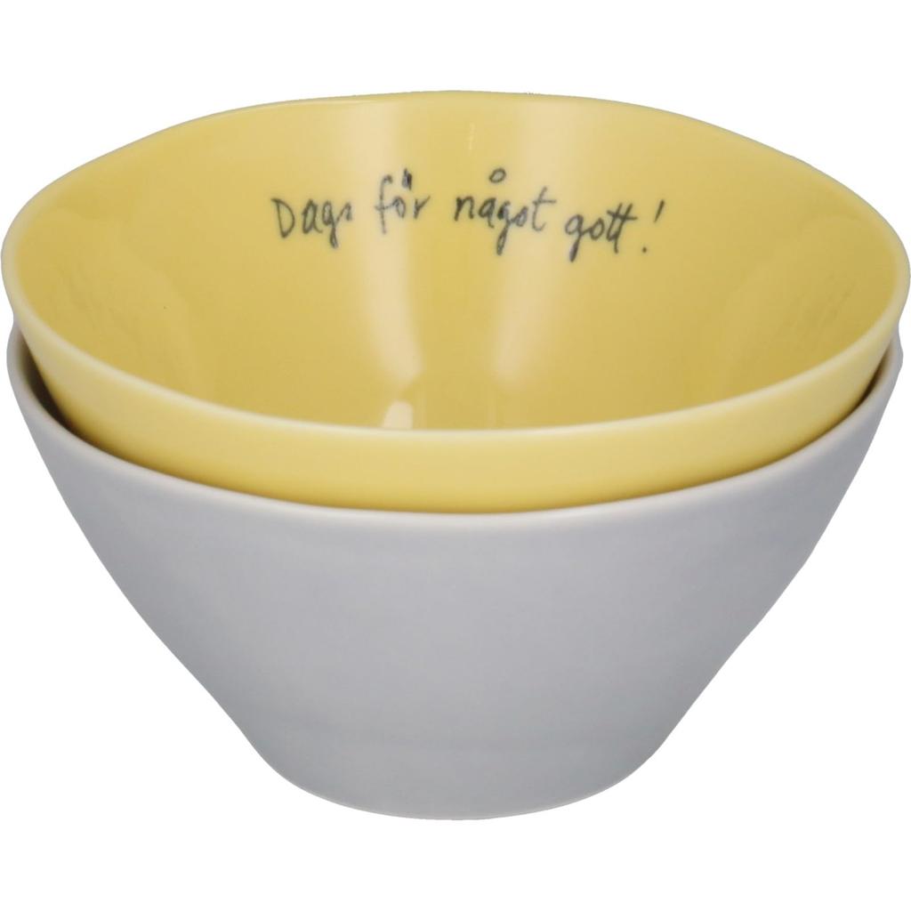 Yamaka Shoten Lisa Larson Pair Made in Bowls, Plates, 13cm, Set, Stroll, Yellow/Gray, Japan, LL90-79