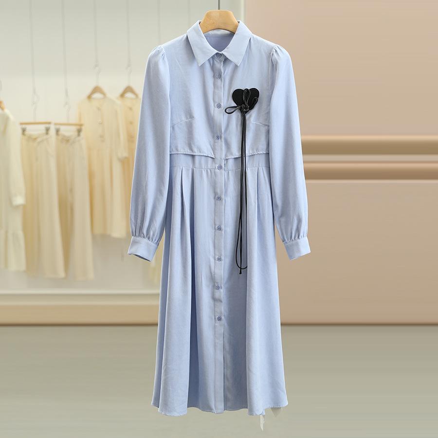 

First-hand Source [DS22] Brand Heart Waist-Cinching Long-Sleeve Women s Dress - Autumn 25 Collection Small