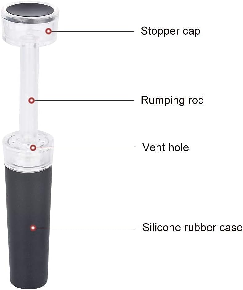 Vaccum Wine Bottle Stopper Fresh Wine  Aerator Wine Bottle Foil Cutter Wine Opener  In Box for Wine Accessories Home Bar Tools