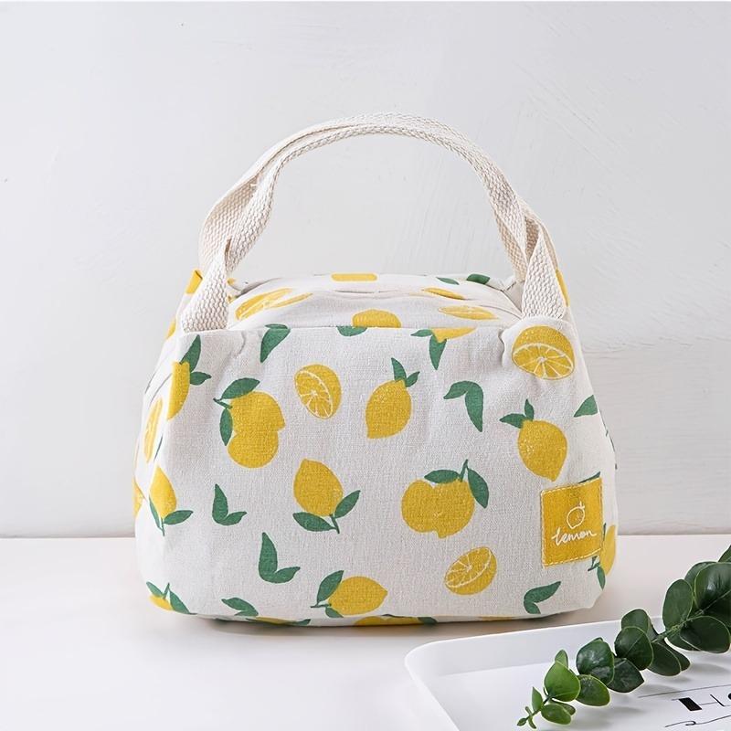 1pcs Premium Insulated Lunch Bag with Thick Foil Zipper Closure Cotton Linen Meal Carrier for Food Packaging Bento Bag Handbag