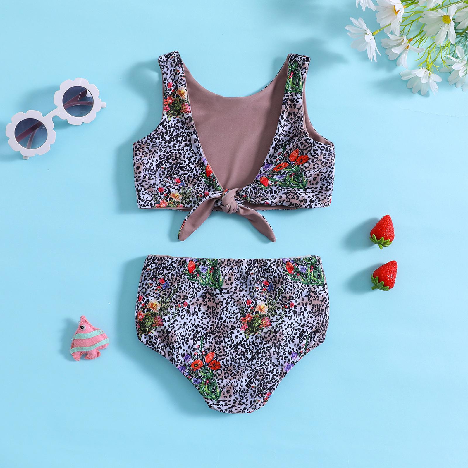 

Эксклюзивный двусторонний купальник с цветочным принтом для девочек Size 80 хаки