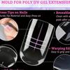 60pcs Polygel Toe Nail Extension Molds Full Cover Reusable Acrylic Nail Tips Dual Nail Forms for Toes DIY Manicure Nails Tool