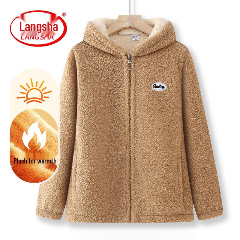 LangSha Women s Plus Size Hooded Sherpa Lined Winter Coat 4XL