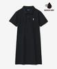 YALE [Cool] Women'S Quick Dry Pique Slit Neck Dress Black