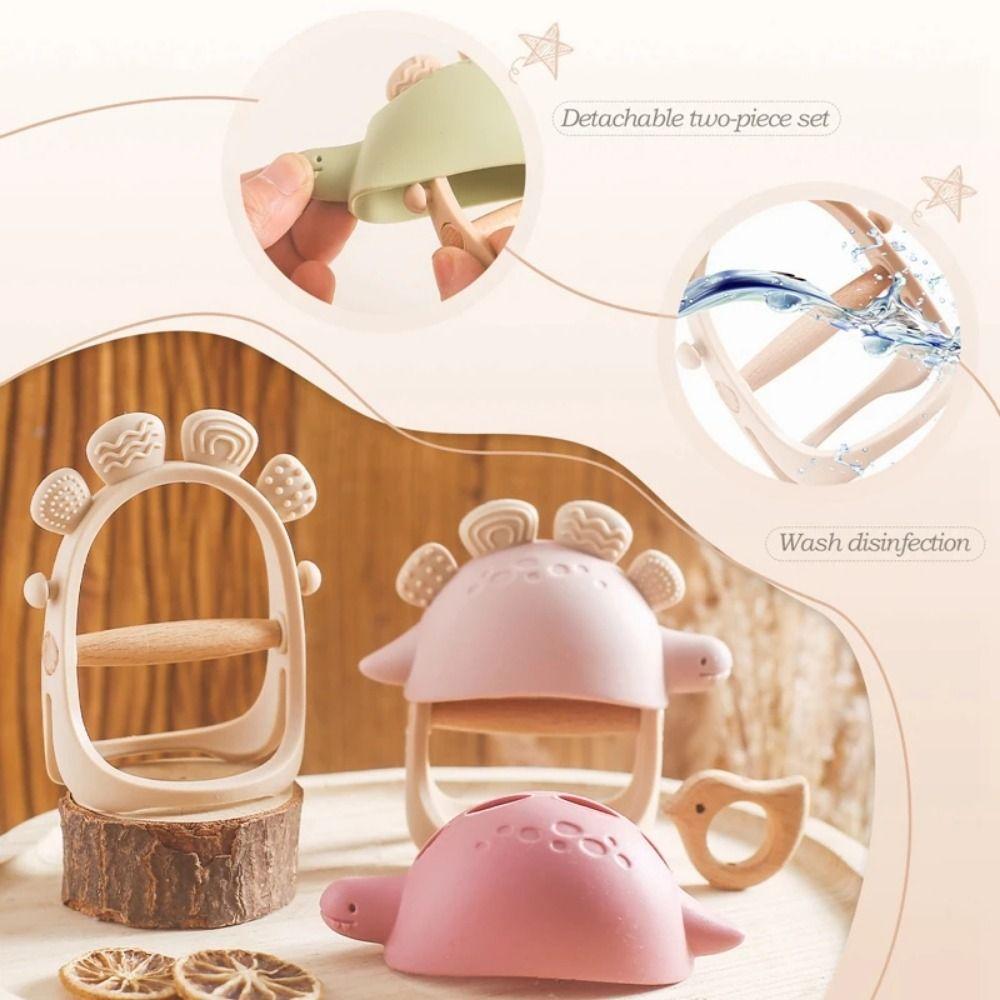 Soft Material Nursing Teething Toys Detachable Silicone Baby Teething Ring  Infant