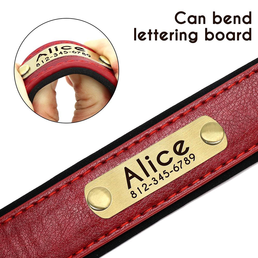 Custom Leather Dog Collar Personalized Collars with Free Engraved Nameplate for Small Medium Large Dogs Pitbull Labrador XS-XXL