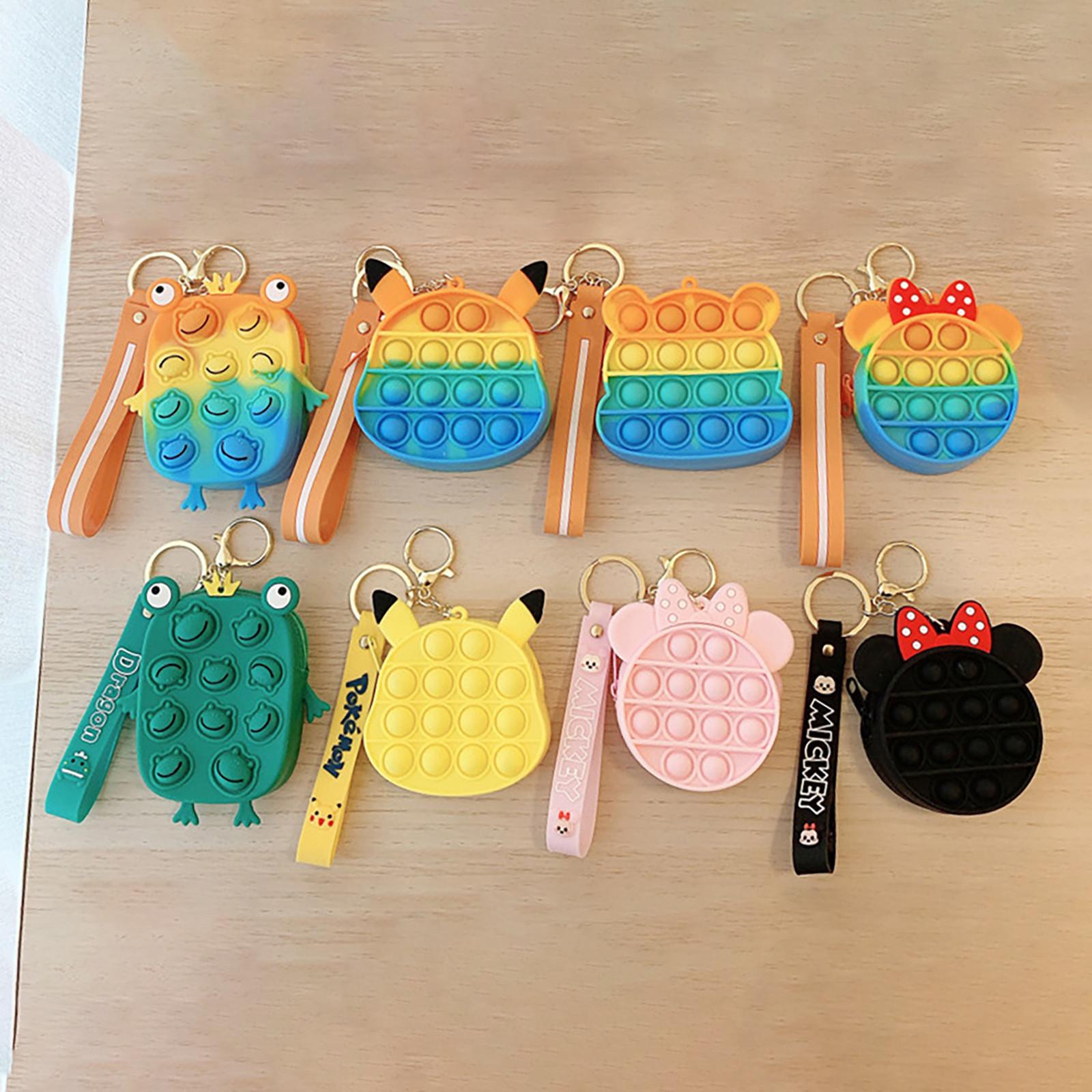 

Сенсорные игрушки-мини-кошелек Push Bubble, детская сумка, силиконовый кошелек для монет