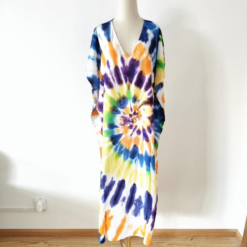 2022 European & American Beach Cover-up: Printed Long Robe & Bikini Sun Protection Dress