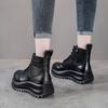 Short Boots Women's 2026 Autumn and Winter New Thick Soled Motorcycle Boots with Cowhide and Sponge Cake Sole