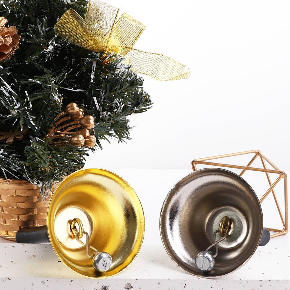 Handheld Santa Claus Loud Alarm Metal Dinner Ring Christmas Decor Call Service Hand Bell