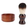 Wood Shaving Brush Set Grooming Kit Synthetic Hair Removes Debris Shaving Brush and Bowl for Men