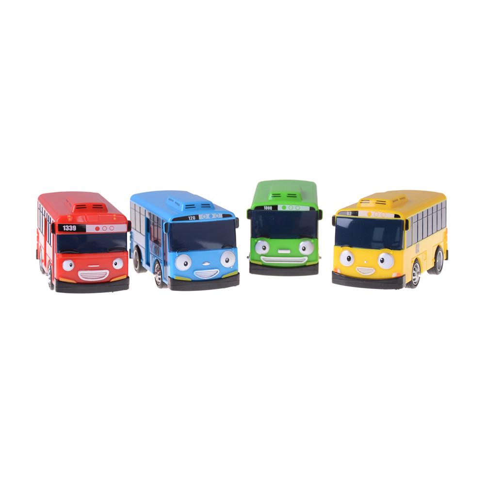 4 set Tayo Bus Scale The Little Bus Model Miniaturowy 4 Sztukzestaw tayo Skala Model samochodu Samochodzik dzieci