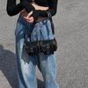 Retro Spicy Girl's Armpit Bag with Texture, Crossbody Style, Stick Bag, Strap, Armpit Bag, Trendy Cylindrical Bag