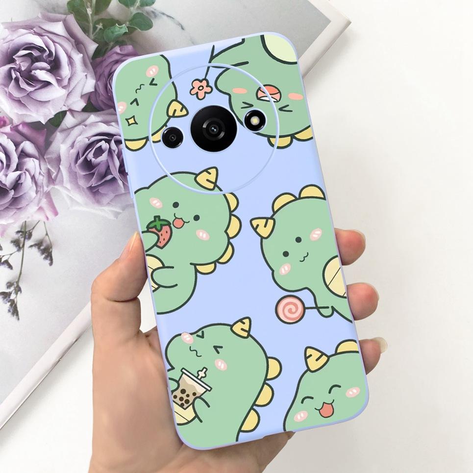 Rückseite für Xiaomi Redmi A3 4G Drachen Cartoon Tiere Cartoon Malerei Funda Etui für Xiomi RedmiA3 A 3 Weiche TPU Silikon Tasche