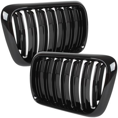 BMW 3 E36 96-00 Grilles Between the Headlights (kidneys) Left + Right Set BLACK GLOSSY DOUBLE BAR