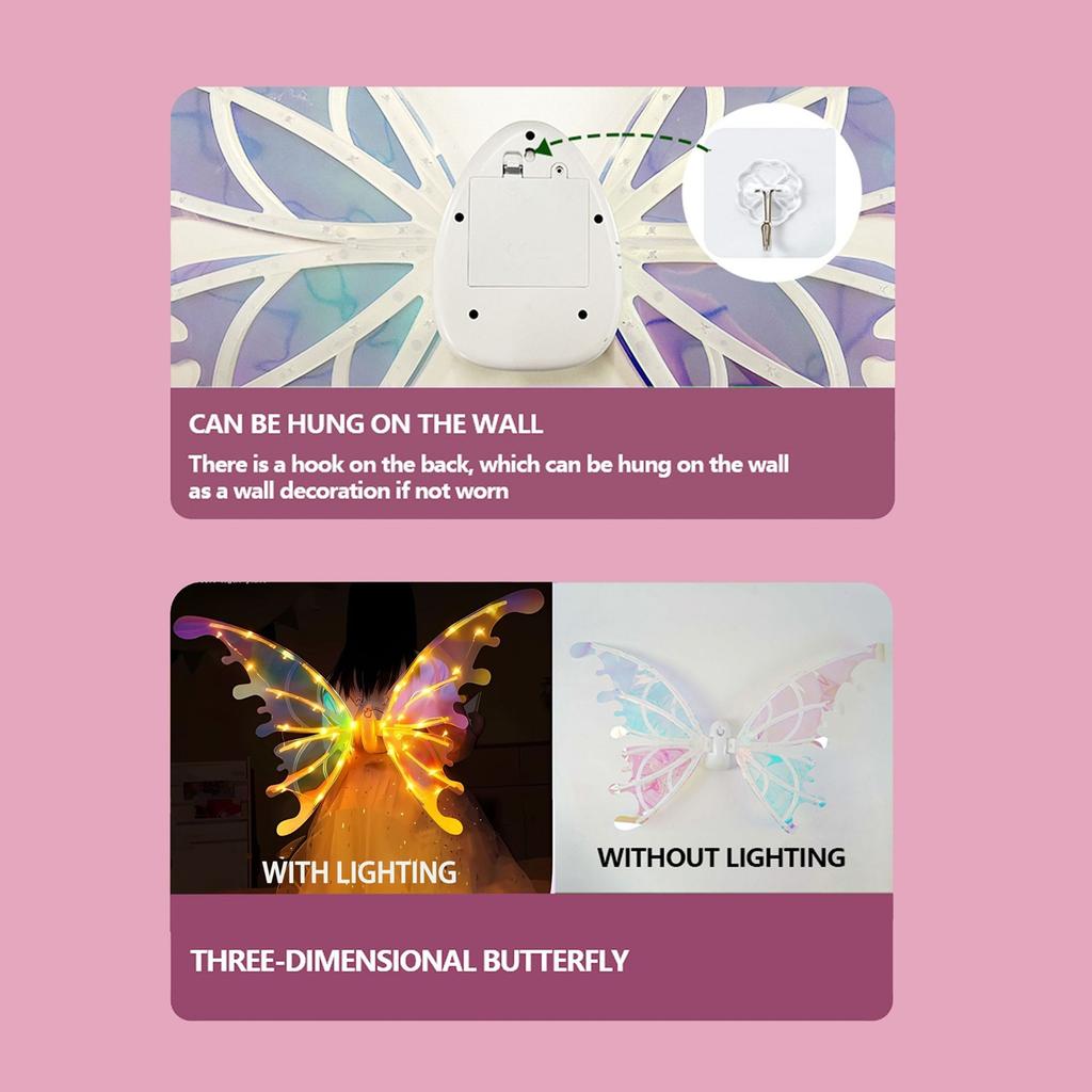 Children'S Girls' Glowing Butterfly ElectricWing Toy Music Gift