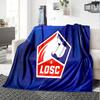Losc Football Crest Flannel Blanket, Soft Polyester, Modern Design, All-Season for Camping, Travel, Gifts for holidays or birthdays