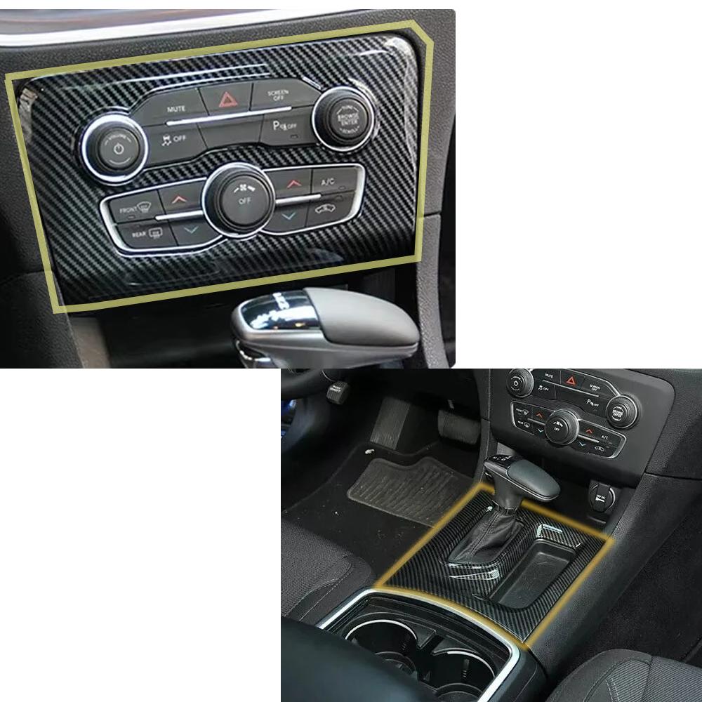 For  Dodge Charger 2015-2021 Central Control Gear Panel Trim A/C Air Condition Panel Guard Cover Interior Decorative Parts