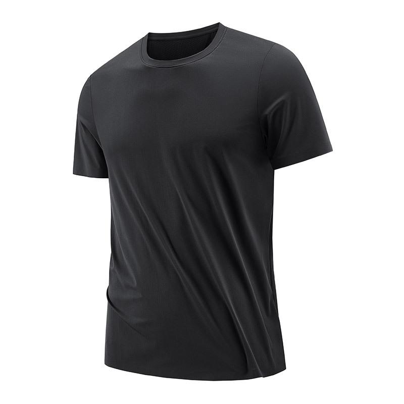 Sports T-shirt Men's Short Sleeved Summer Quick Drying T-shirt Fitness Running Breathable Ice Silk Short T-shirt Men