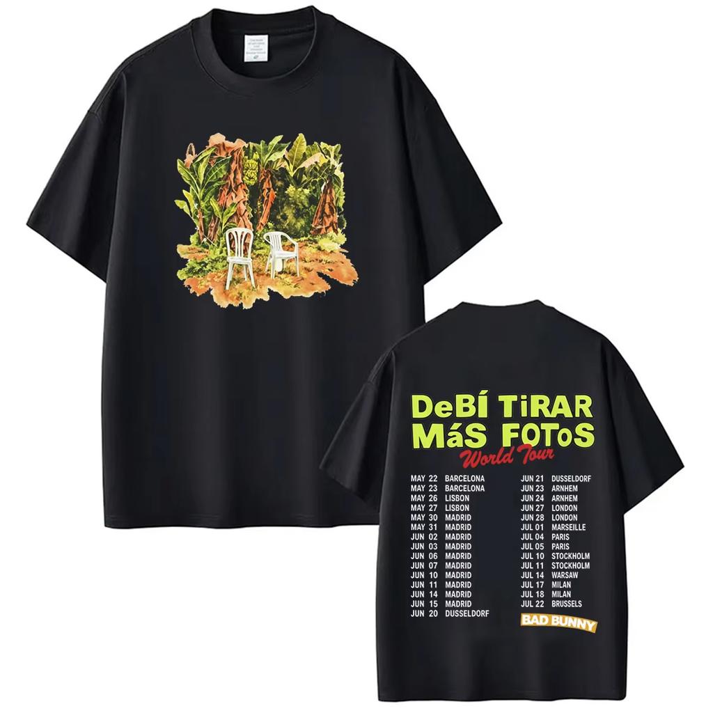 Bad Bunny Debi Tirar Mas Fotos DTMF Print Loose Cotton Hip Hop Short Sleeve Comfortable Women And Men T-Shirt