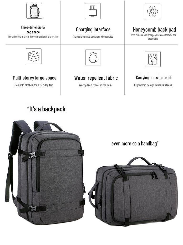 Expandable Waterproof Multi-Function Laptop Backpack for Commuting and Business