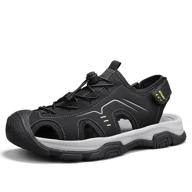 

Модные мужские сандалии в ретро-стиле, удобные, летняя обувь для ходьбы, горячая распродажа, мужские аквашузы для ходьбы по воде, уличные пляжные шлепанцы, римские сетчатые кроссовки 38 чёрный