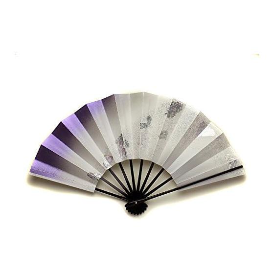 Kyoto Fan, Dance Fan, Milky Way, Made in Japan, Purple, 9 cm, 5 minutes, Kyoto, Black Painted Bone, Both Sides, for Dance, Japanese Dance, Dance Fan,