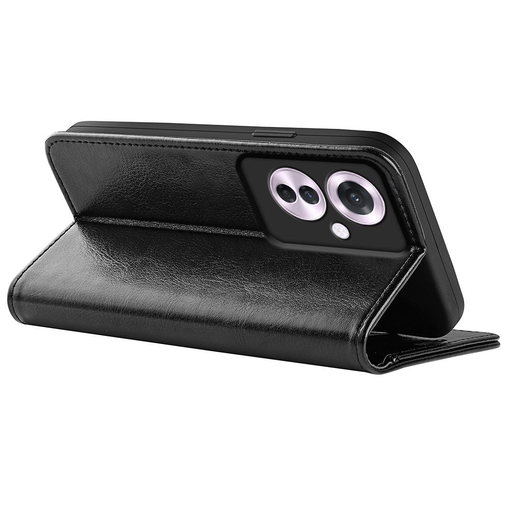 For Oppo Reno11 F 5G Case Flip Stand Leather Phone Cover Crazy Horse Texture