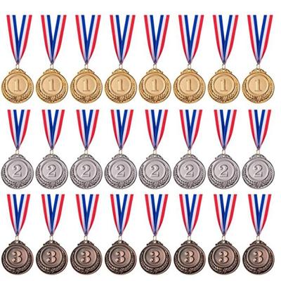 24 ks zlatých stříbrných bronzových medailí se stuhou, medailí vítězů za soutěžní párty