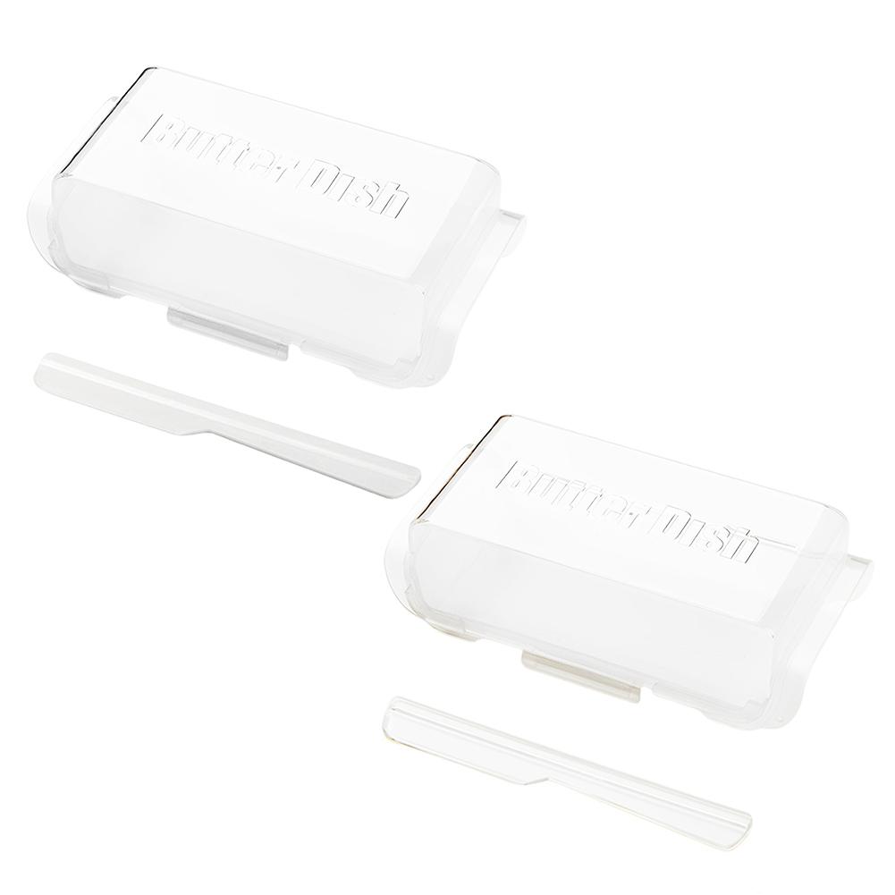 Airtight Butter Dish with Spatula Space-Saving Plastic Butter Holder Tray Butter Fresh-Keeping Box for Refrigerator Door Shelf