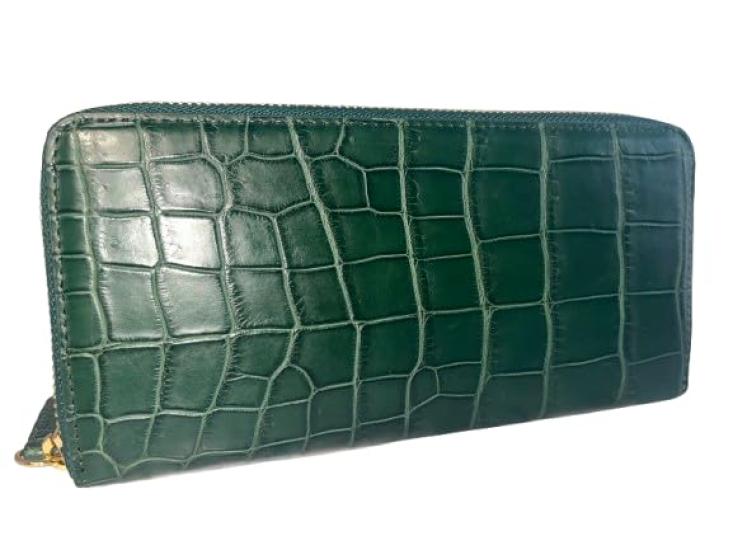 

GUODI Длинный кошелек с круглой молнией, Натуральная кожа крокодила, Матовая отделка, Для мужчин и женщин, TK-RP10LW9, Кошелек из кожи крокодила/аллигатора,