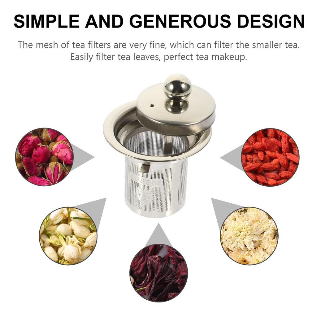 Compact Lightweight Stainless Steel Tea Filter Insert for Teapot Home Office Dorm Tea Tasting Residue Removal Mesh Strainer