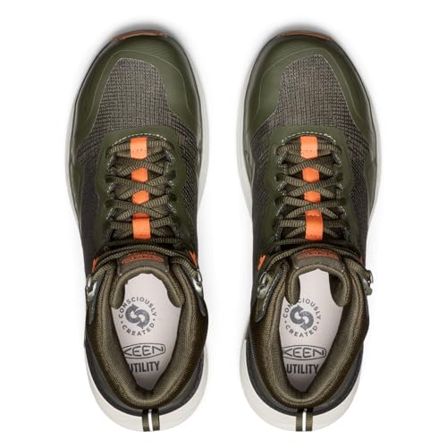 KEEN SYNCHRO MID WP Waterproof Safety Shoes for Men, Forest Night/Gum, Size 27.0 cm