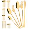 36Pcs Black Cutlery Sets Stainless Steel Knife Fork Spoon Tableware Dessert Mirror Flatware Set Festival Kitchen Dinnerware Gift