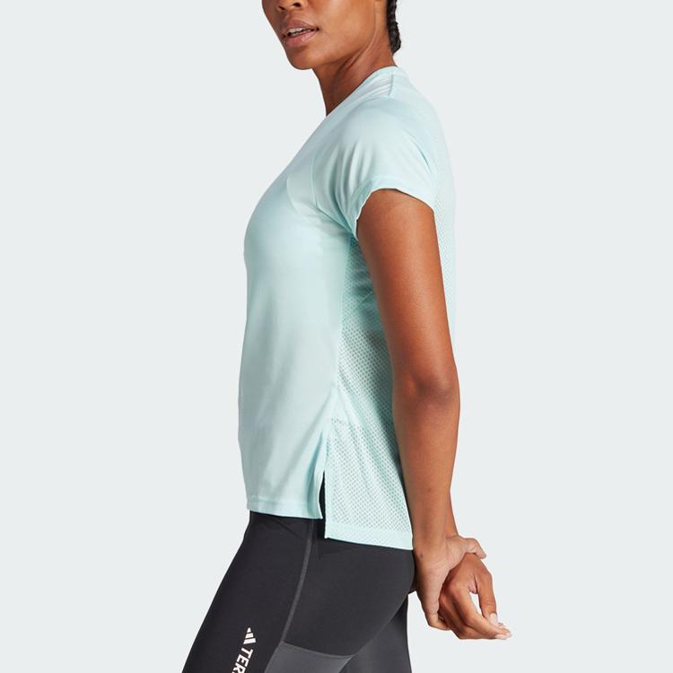 Adidas Agravic Trail Running Tee With Logo Print Women Tops Light-Green HZ6260