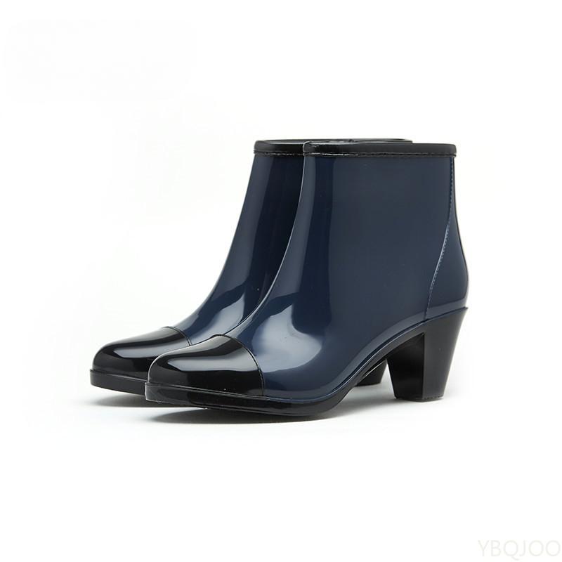 Damskie Buty na Grubej Podeszwie Gumowe Luksusowe Designerskie Kalosze Damskie Wodoodporne Pcv Kostka Ogrodowe Robocze Kalosze Obuwie