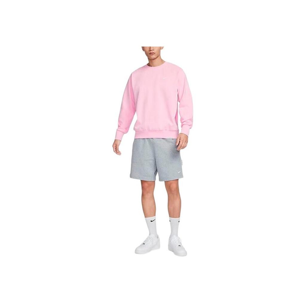 Nike Standard Issue Letter Logo Print Sweatshirt Men Sweatshirt Soft-Pink FD9898-690