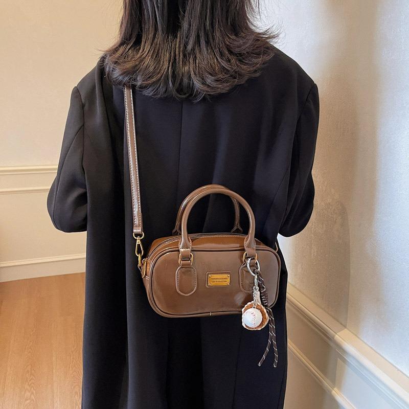 Retro bowling handbag bag women's new high-end shoulder bag fashion commuter messenger bag